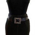 Ceinture VALENTINO boucle sertie de perles canon de fusil et strass