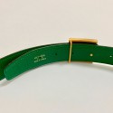 Ceinture HERMES réversible cuir epsom vert et jaune T84