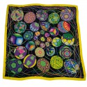 HERMES Shawl "L'Art du Temari" in Yellow Cashmere and Silk