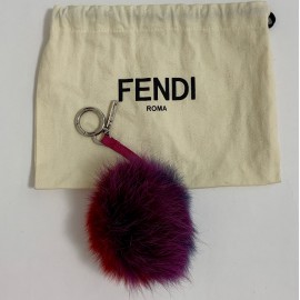 Bijou de sac FENDI Pompon en fourrure tricolore