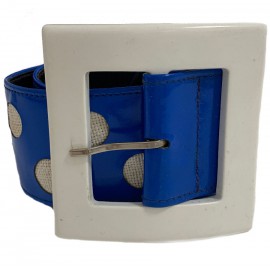 Ceinture JEAN LOUIS SCHERRER Vintage en vinyl bleu 