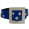 Ceinture JEAN LOUIS SCHERRER Vintage en vinyl bleu 