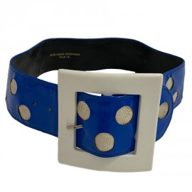 Ceinture JEAN LOUIS SCHERRER Vintage en vinyl bleu 