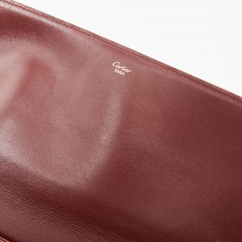 Pochette Cartier en cuir bordeaux