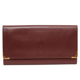 Pochette Cartier en cuir bordeaux