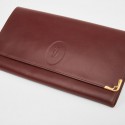 Pochette Cartier en cuir bordeaux