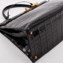 Sac Kelly crocodile HERMES porosus noir