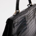 Sac Kelly 35 crocodile HERMES porosus noir