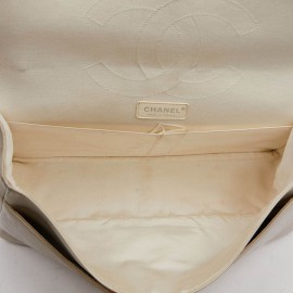 Sac CHANEL cuir embossé beige