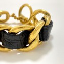 Bracelet CHANEL chaine et cuir