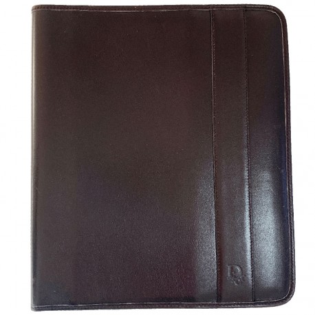 Couverture agenda CHRISTIAN DIOR marron vintage en cuir