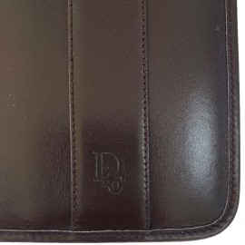 Couverture agenda CHRISTIAN DIOR marron vintage en cuir