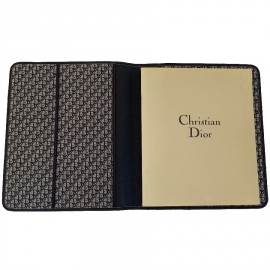 Couverture agenda CHRISTIAN DIOR marron vintage en cuir