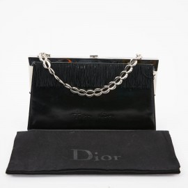 Sac DIOR cuir verni mat noir Collector