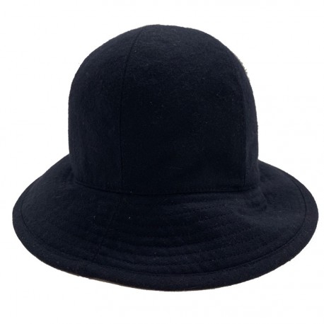 Chapeau HERMES cachemire bleu marine