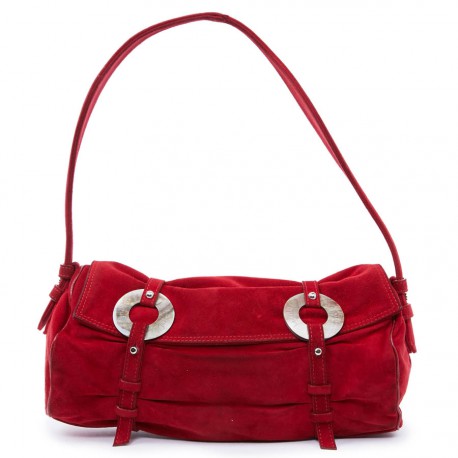 Sac LAGERFELD en veau velours rouge 