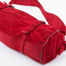 Sac LAGERFELD en veau velours rouge 