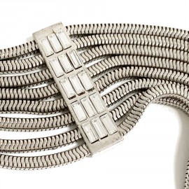 Ceinture CHANEL maille serpent argentée T85