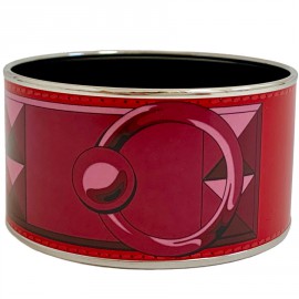 Bracelet émail HERMES Collier de Chien rouge