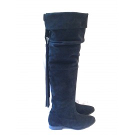 Bottes JL SCHERRER T 39  en veau velours noir