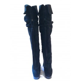 Bottes en daim JL SCHERRER noires T 39 