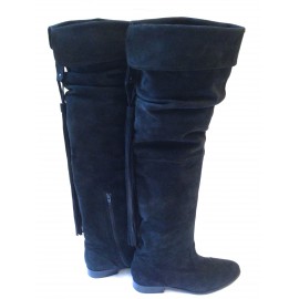 Bottes JL SCHERRER T 39  en veau velours noir