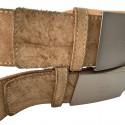 Ceinture Chanel Daim beige et boucle métal Taille 75