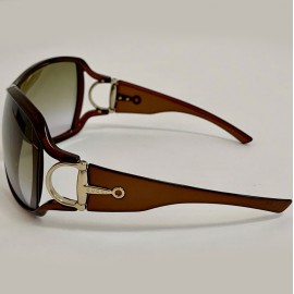 Lunettes de soleil GUCCI marron en plastique