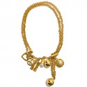 Collier ceinture MOSCHINO by Redwall chaine dorée et charms