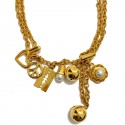 Collier ceinture MOSCHINO by Redwall chaine dorée et charms