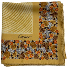 Foulard CARTIER Horloge Bijoux animaux en soie or