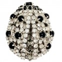 Broche COCCINELLE strass noir et transparent