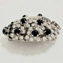 Broche COCCINELLE strass noir et transparent