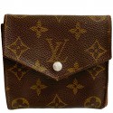 Portefeuille LOUIS VUITTON compact vintage en toile monogram marron