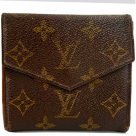 Portefeuille LOUIS VUITTON compact vintage en toile monogram marron