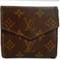 Portefeuille LOUIS VUITTON compact vintage en toile monogram marron