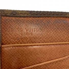 Portefeuille LOUIS VUITTON compact vintage en toile monogram marron