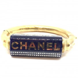 CHANEL bracelet bleu céramique et strass