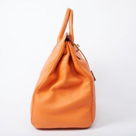 Sac Haut à courroies HERMES cuir togo orange