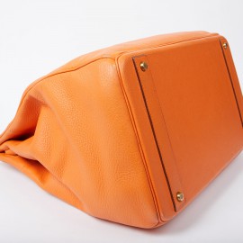 Sac Haut à courroies HERMES cuir togo orange