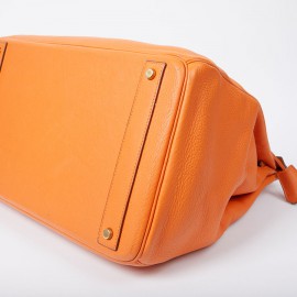 Sac Haut à courroies HERMES cuir togo orange