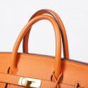 Sac Haut à courroies HERMES cuir togo orange