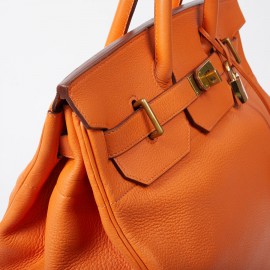 Sac Haut à courroies HERMES cuir togo orange