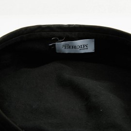 Maison Michel black beret in lamb leather