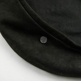 Beret MAISON MICHEL noir cuir d'agneau