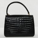 sac à main GUCCI alligator noir Vintage