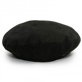 Beret MAISON MICHEL noir cuir d'agneau