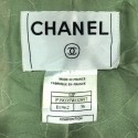 Veste T36 CHANEL en tweed vert, rose et marron