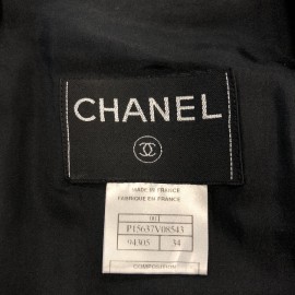 Veste T 34 CHANEL croisée  laine noire