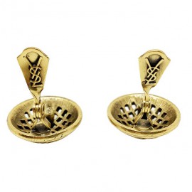 Boucles d'oreille clips SAINT LAURENT Vintage dorés